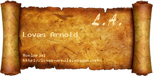 Lovas Arnold névjegykártya