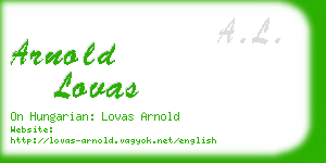 arnold lovas business card